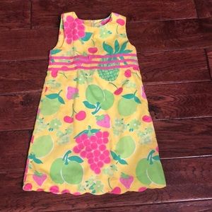 Lilly Pulitzer girls fruit yellow dress 6